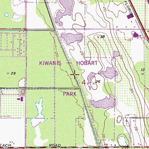 Topographic Map of Kiwanis-Hobart Park, FL