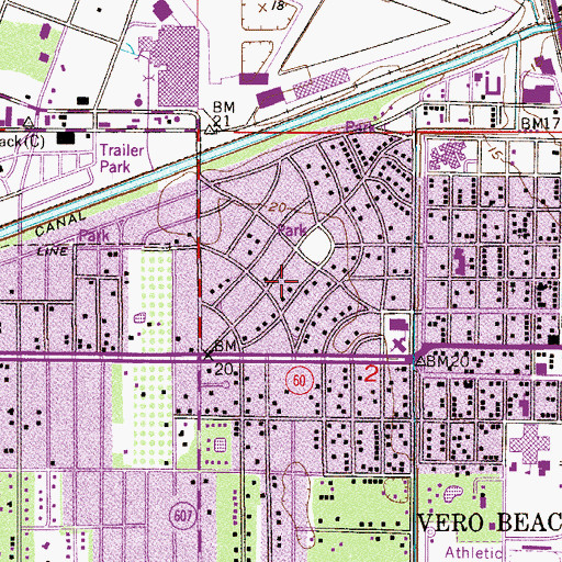 Topographic Map of Vero Beach Alliance Church, FL