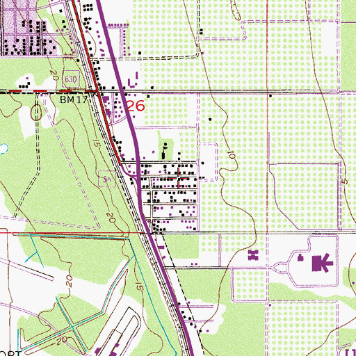Topographic Map of Holy Cross Catholic Church, FL