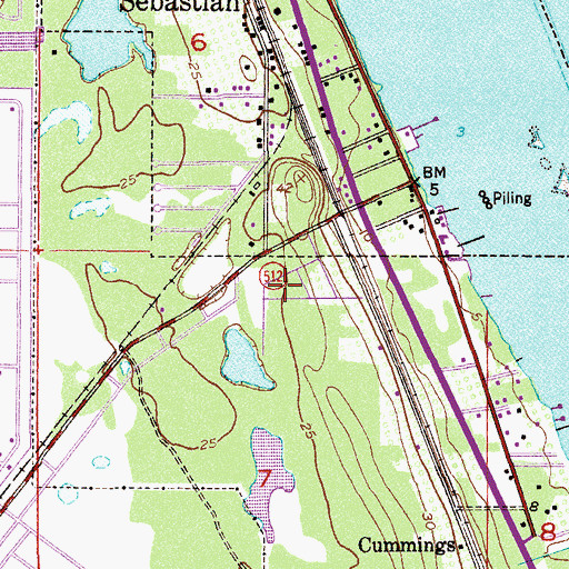 Topographic Map of Calvary Baptist Church, FL