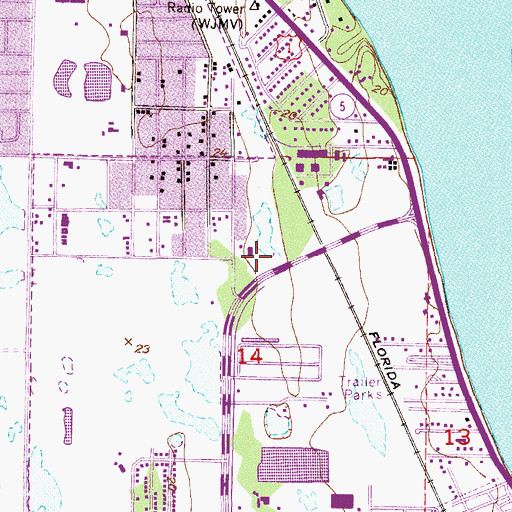 Topographic Map of Melbourne Seventh-Day Adventist School, FL