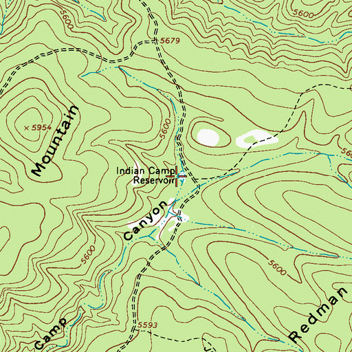 Topographic Map of Indian Camp Reservoir, AZ