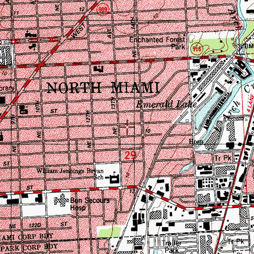 Topographic Map of North Miami Early Childhood School, FL