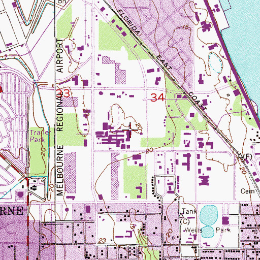 Topographic Map of Private School of Progressive Education, FL