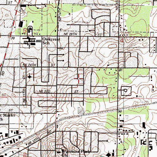 Topographic Map of Ocala Junior Academy, FL