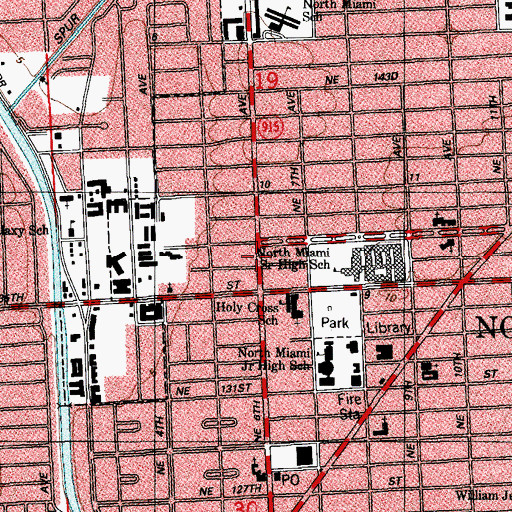 Topographic Map of Shady Acres School, FL