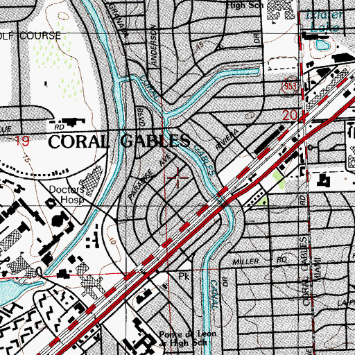 Topographic Map of Gables Academy of Miami, FL