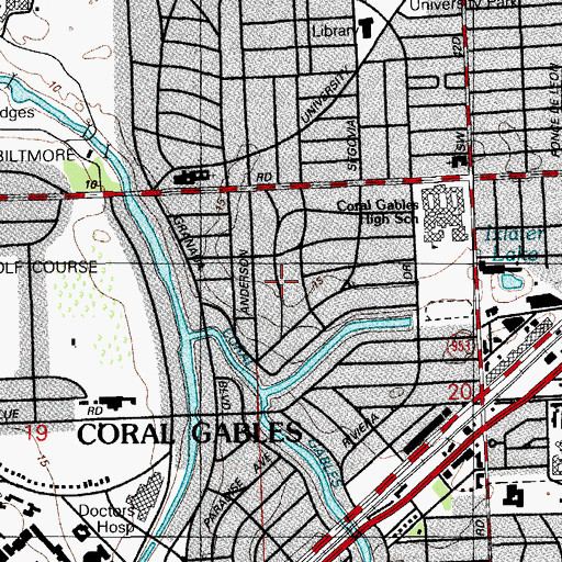 Topographic Map of Early Childhood/Coral Gables Congregational, FL