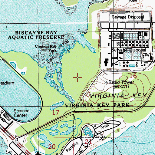 Topographic Map of Virginia Key Park, FL