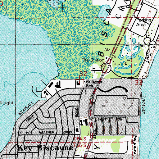 Topographic Map of Saint Agnes Church and School, FL