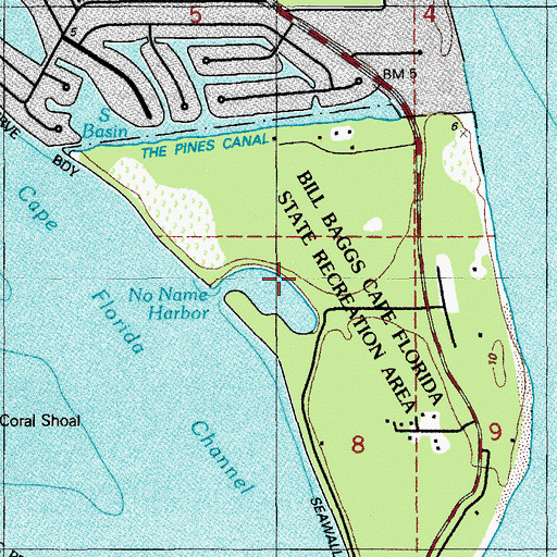 Topographic Map of No Name Harbor, FL