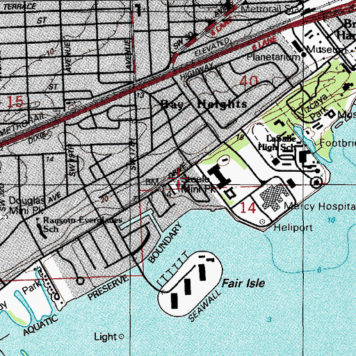 Topographic Map of Steele Mini Park, FL
