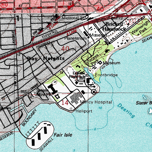 Topographic Map of Saint Kierans Church, FL