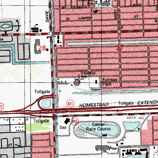 Topographic Map of Fairway School, FL
