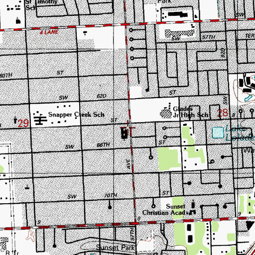 Topographic Map of Gateway Church, FL