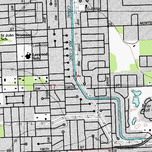 Topographic Map of Cutler Drain Canal Number C-100 C, FL