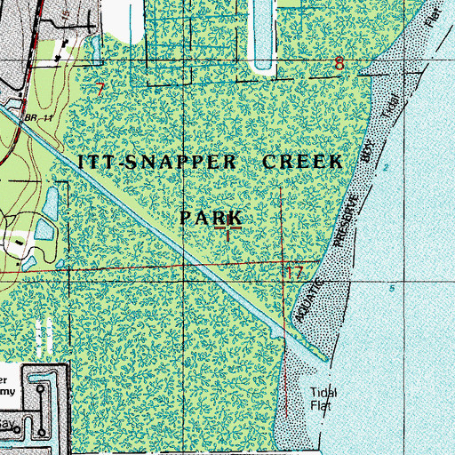 Topographic Map of I T T - Snapper Creek Park, FL