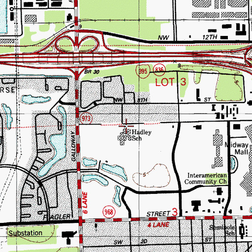 Topographic Map of Charles R Hadley Elementary School, FL