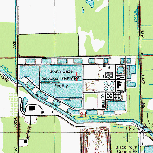 Topographic Map of South Dade Sewage Treatment Facility, FL