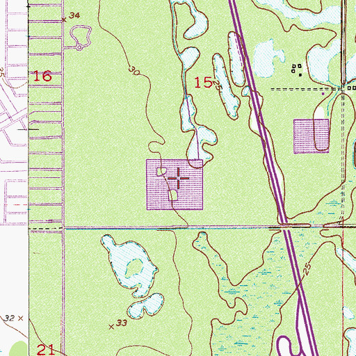Topographic Map of Valkaria Lake, FL