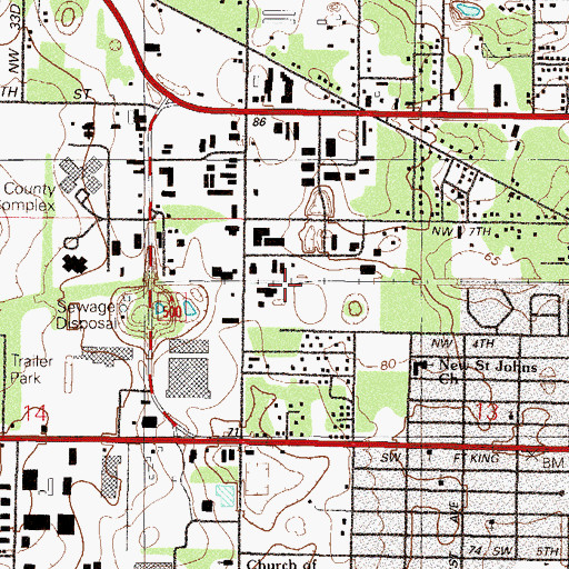 Topographic Map of Christian Walk Faith Center, FL