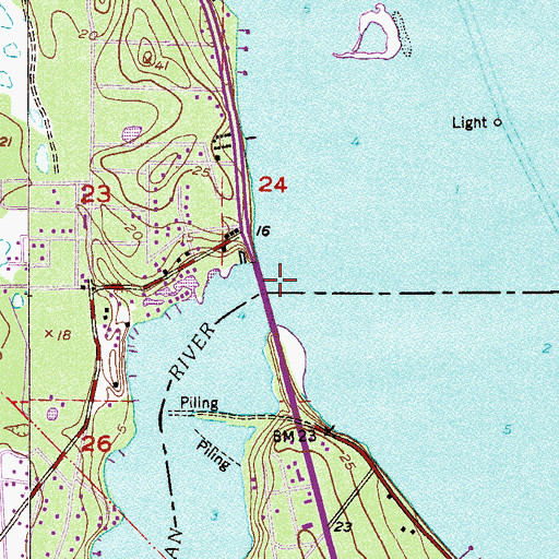 Topographic Map of Saint Sebastian River, FL
