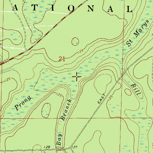 Topographic Map of Bear Bay Branch, FL