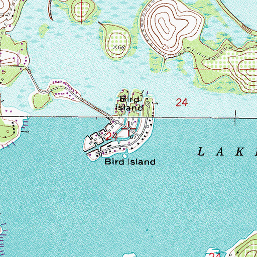 Topographic Map of Bird Island, FL