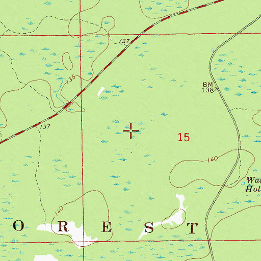 Topographic Map of Brushy Branch, FL