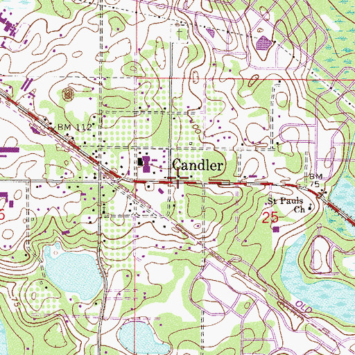 Topographic Map of Candler, FL