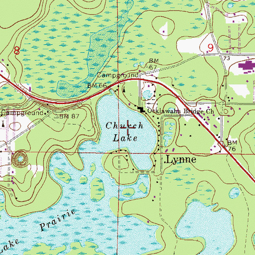 Topographic Map of Church Lake, FL