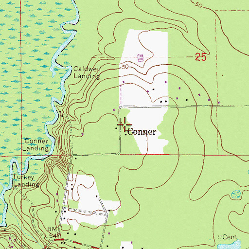 Topographic Map of Conner, FL