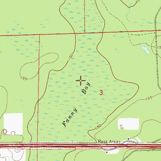 Topographic Map of Fanny Bay, FL
