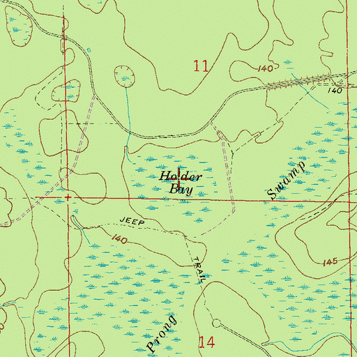 Topographic Map of Holder Bay, FL