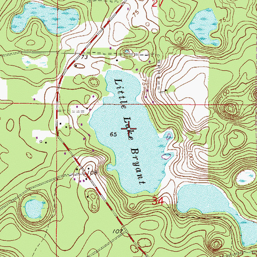 Topographic Map of Little Lake Bryant, FL