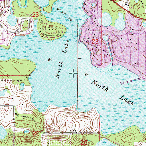 Topographic Map of North Lake, FL