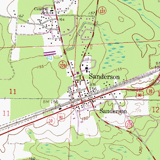Topographic Map of Sanderson, FL