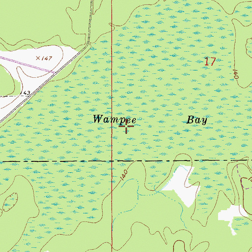 Topographic Map of Wampee Bay, FL