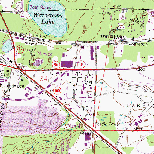 Topographic Map of Columbia Fire Control Headquarters, FL