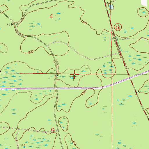 Topographic Map of Okeafenoke Swamp (historical), FL