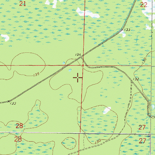 Topographic Map of Sandhill Hunt Camp, FL