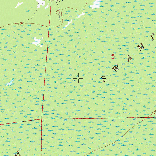 Topographic Map of Big Gum Swamp Wilderness, FL