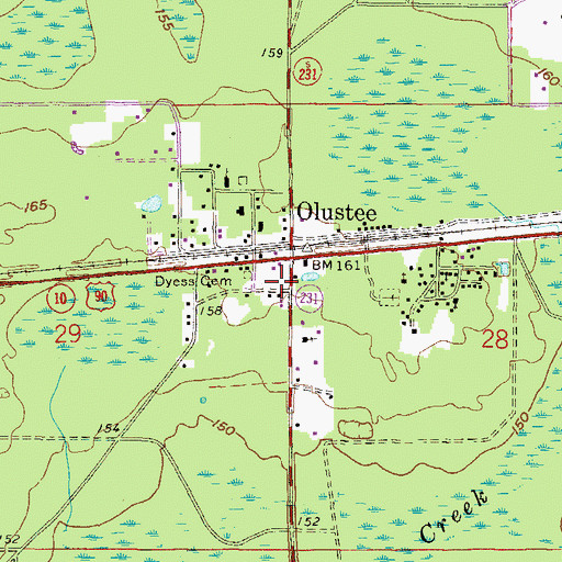 Topographic Map of Osceola Ranger Office, FL
