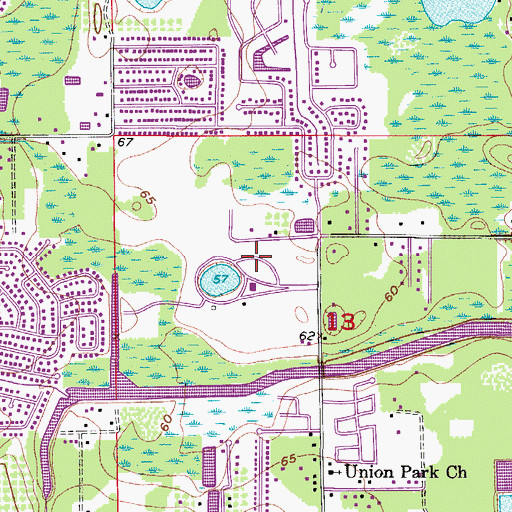 Topographic Map of Chapel Hill Cemetery, FL