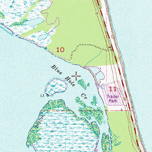 Topographic Map of Blue Hole Creek, FL