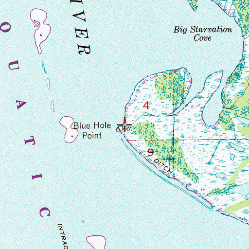 Topographic Map of Blue Hole Point, FL