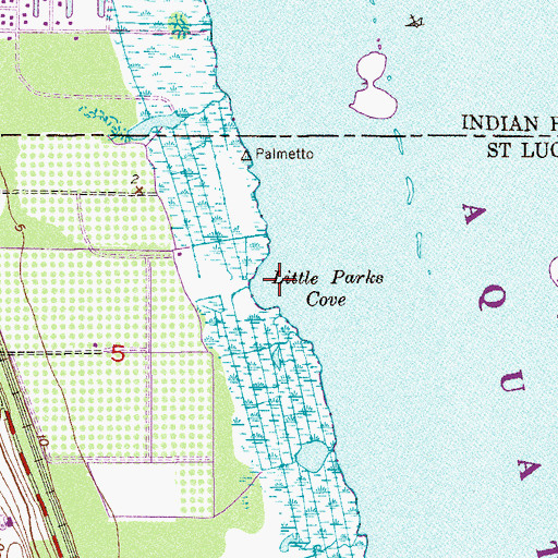 Topographic Map of Little Parks Cove, FL