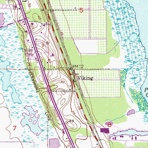 Topographic Map of Viking, FL