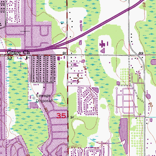 Topographic Map of Prince of Peace Lutheran Kindergarten, FL