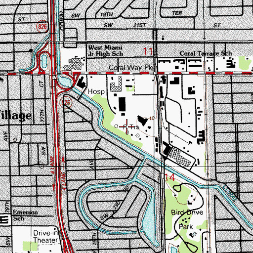 Topographic Map of WRHC-AM (Coral Gables), FL